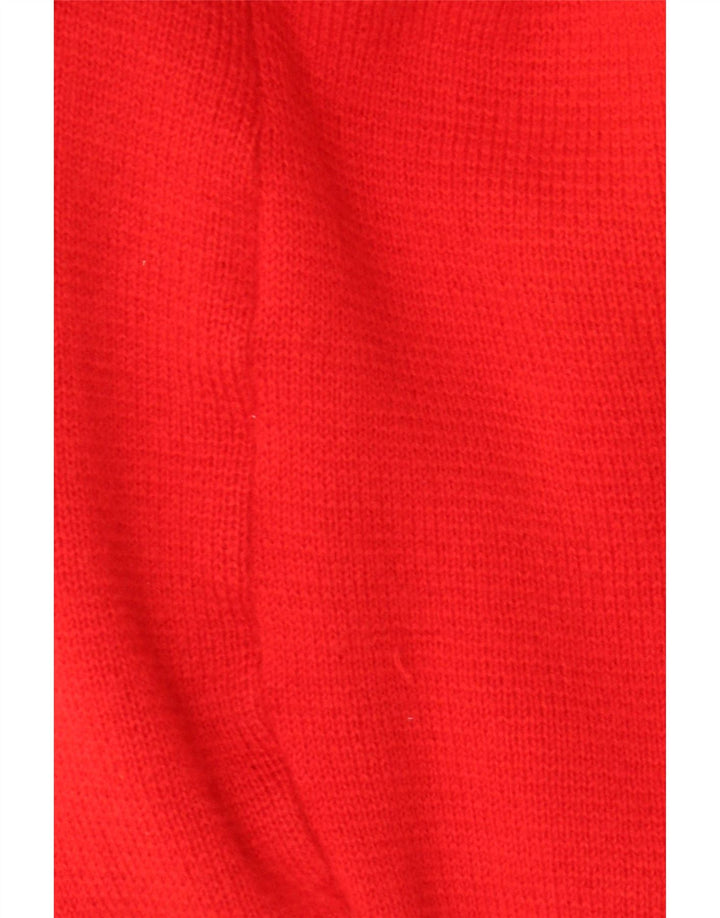 Maglione cardigan vintage da uomo in lana rossa media retrò