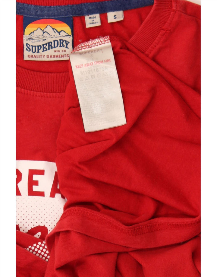 T-shirt grafica da uomo Superdry Top piccola in cotone rosso