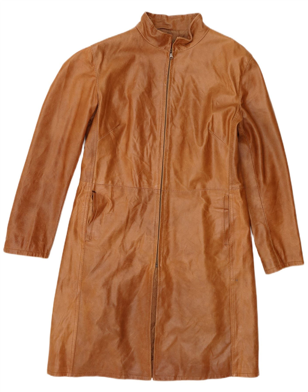 Cappotto in pelle da donna Bayside UK 16 grande in pelle marrone