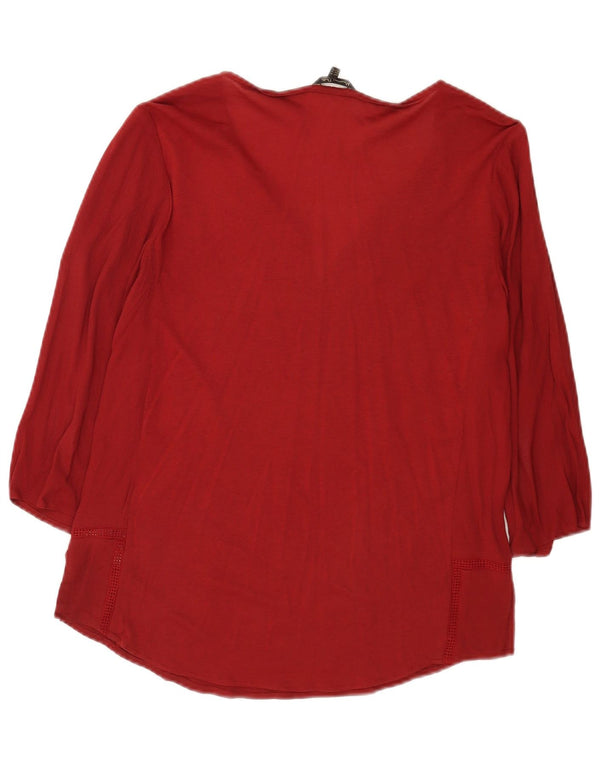 Massimo Dutti Top tunica da donna con maniche a 3/4 UK 14 Viscosa bordeaux media