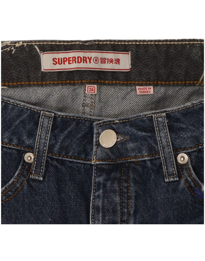 Pantaloncini di jeans da donna Superdry W28 cotone blu navy medio