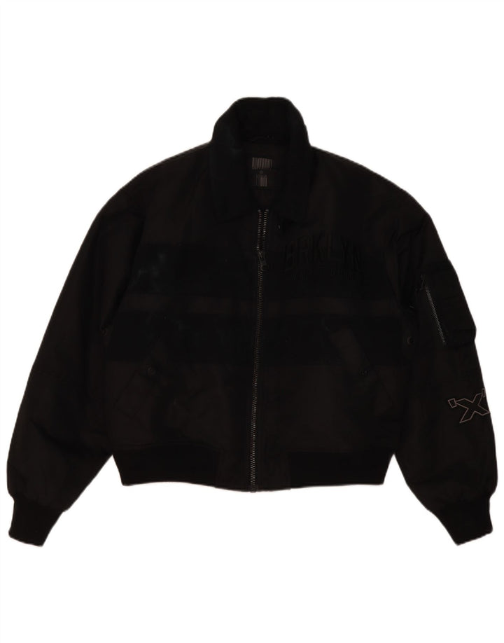 Giubbotto bomber oversize corto da donna Superdry UK 10 piccolo nero