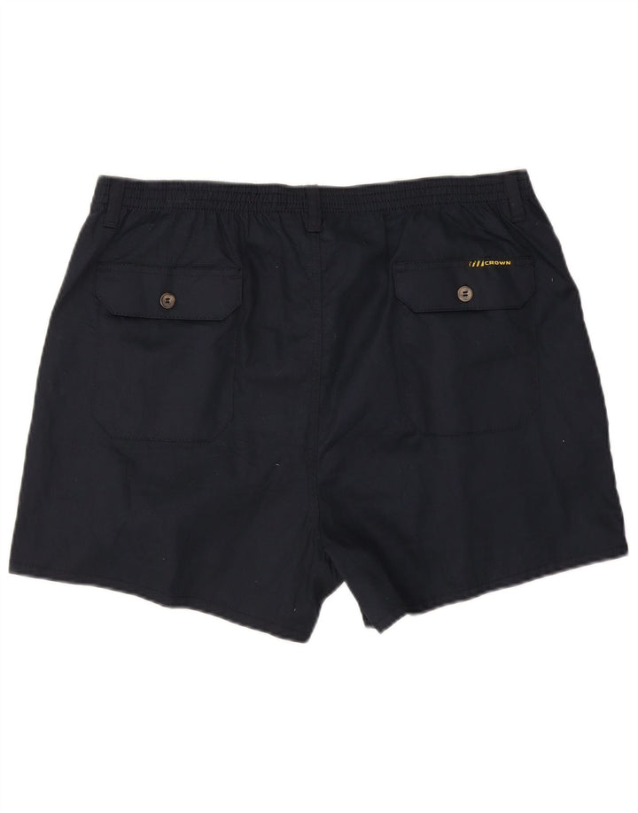 Pantaloncini chino con ancoraggio da uomo Crown W36 grandi in cotone blu navy