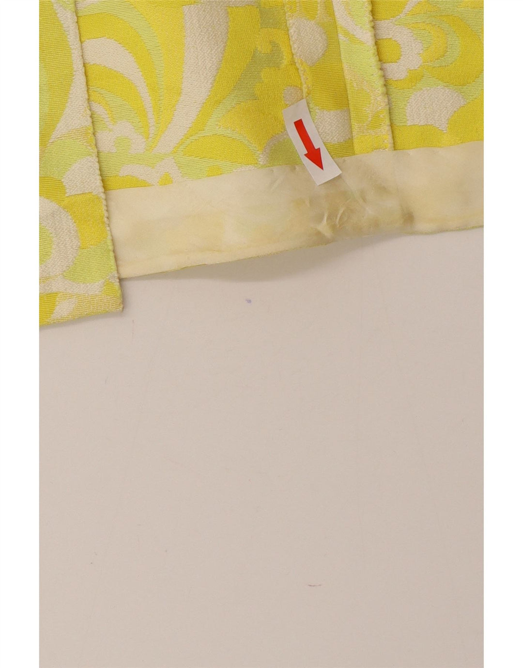 Gonna dritta da donna vintage W30 floreale giallo medio