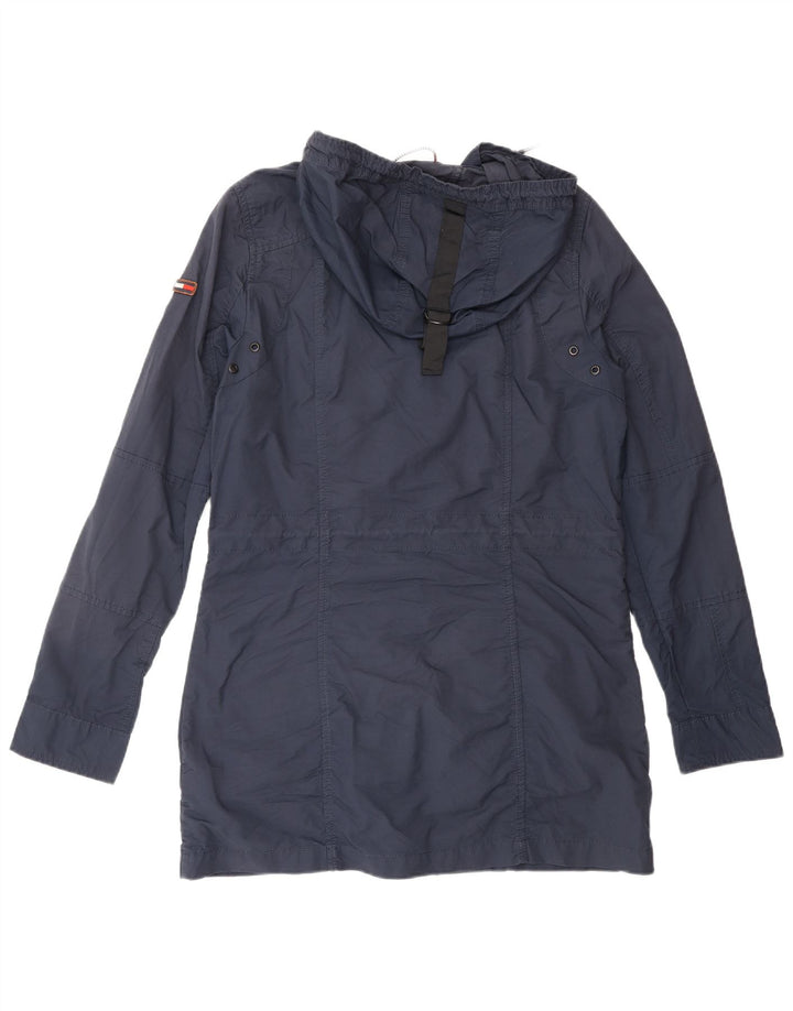 TOMMY HILFIGER Giacca parka oversize con cappuccio da donna UK 10 Small Blu Navy