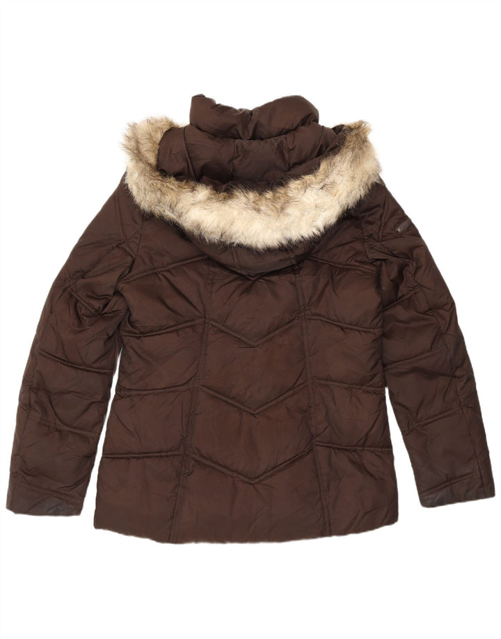 Giacca imbottita con cappuccio da donna Nautica UK 14 Poliestere marrone medio
