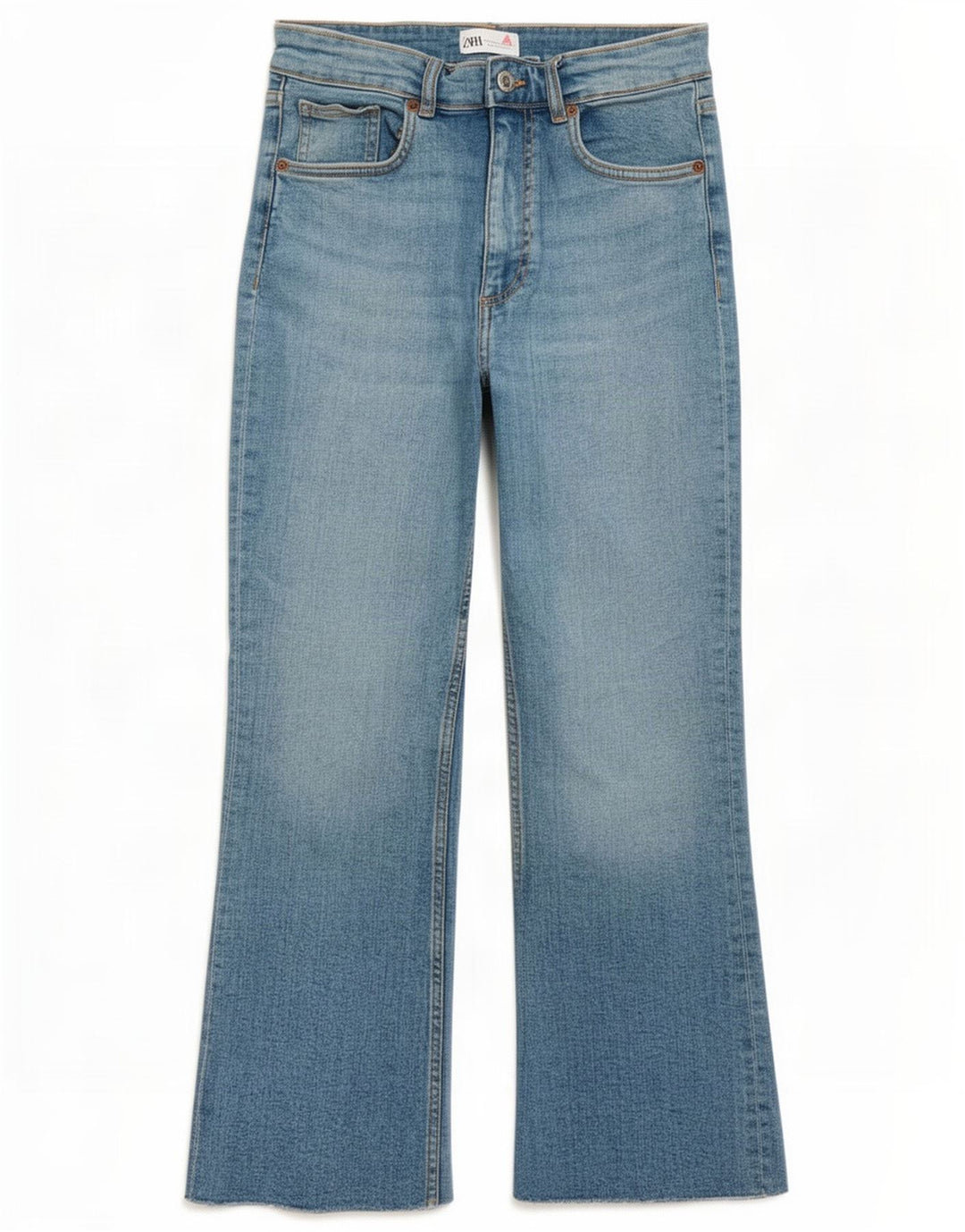 Jeans corti svasati da donna Zara EU 40 medi W30 L24 Blu