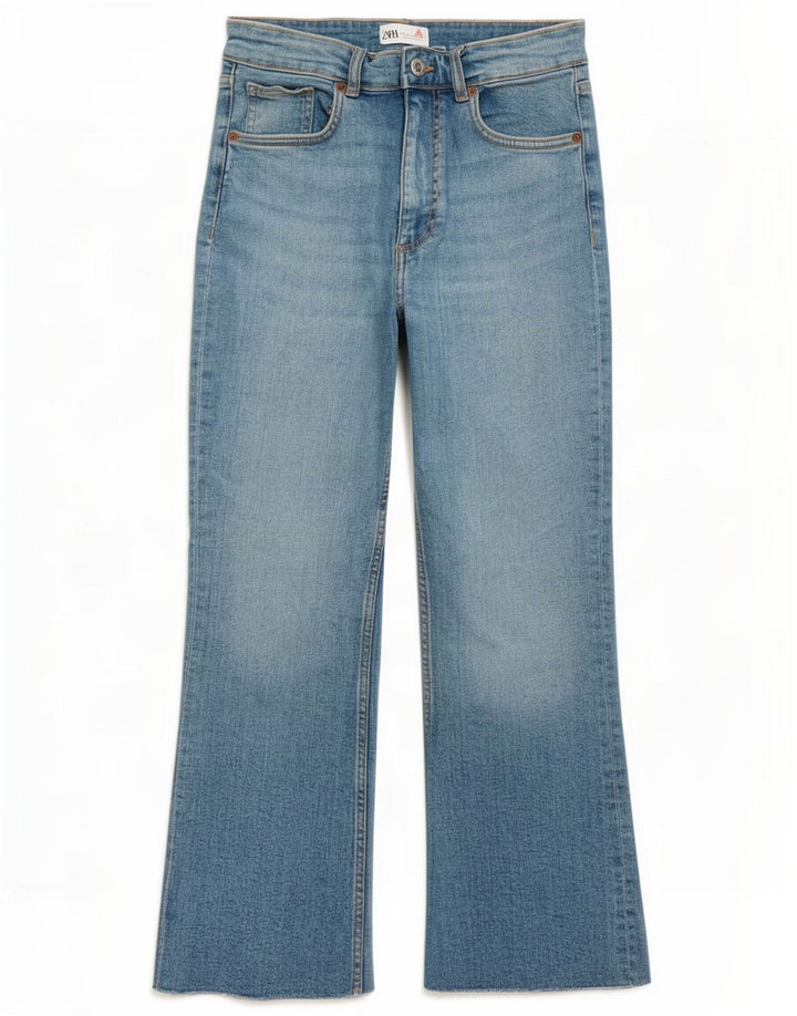 Jeans corti svasati da donna Zara EU 40 medi W30 L24 Blu