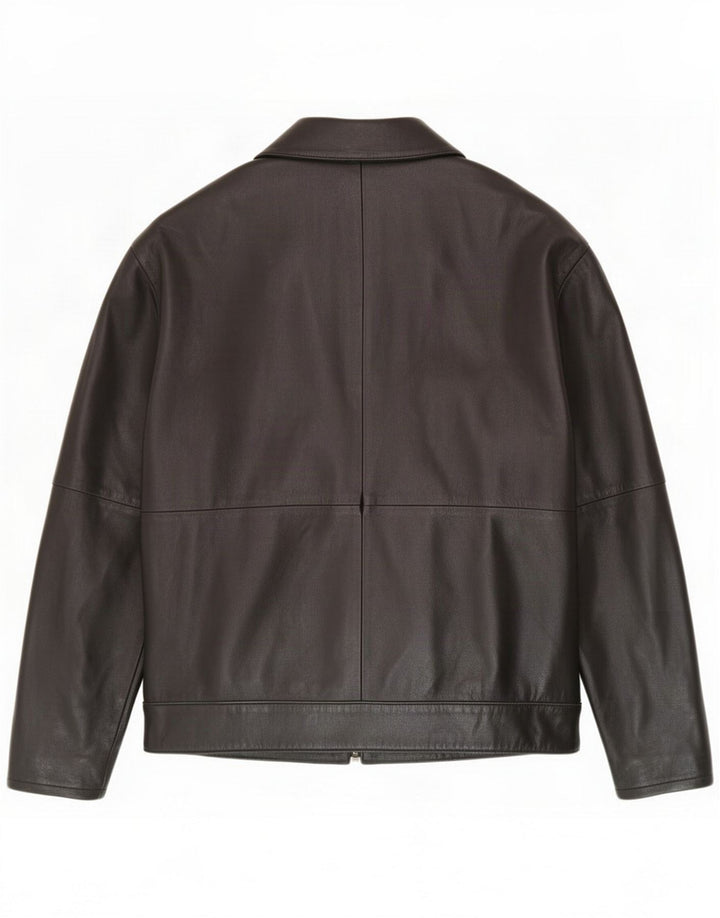 Giacca in pelle da uomo vintage UK 44 2XL Nera