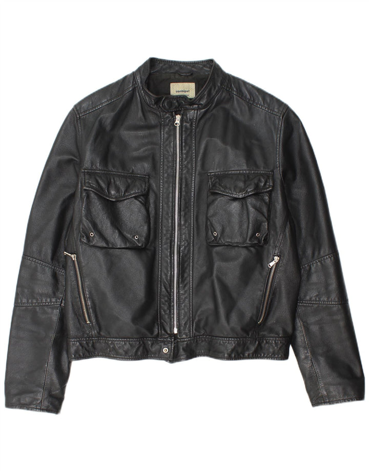 Giubbotto Pelle Uomo Conbipel IT 48 Medio Pelle Nera