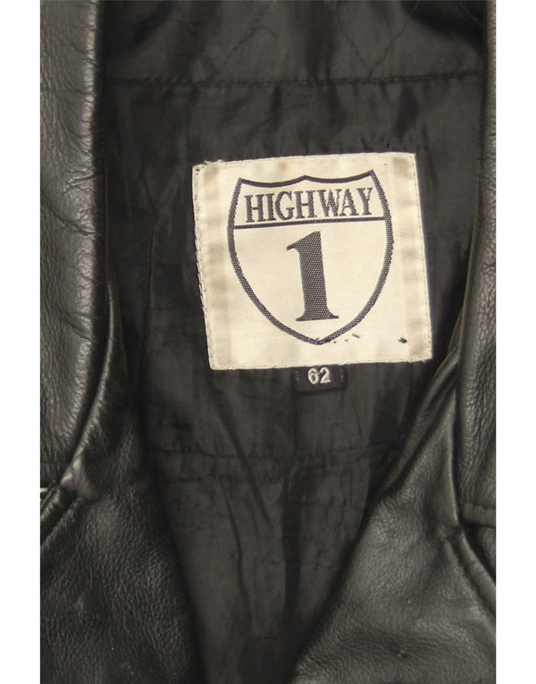 Giacca da motociclista in pelle da uomo Highway 1 taglia 62 4XL pelle nera