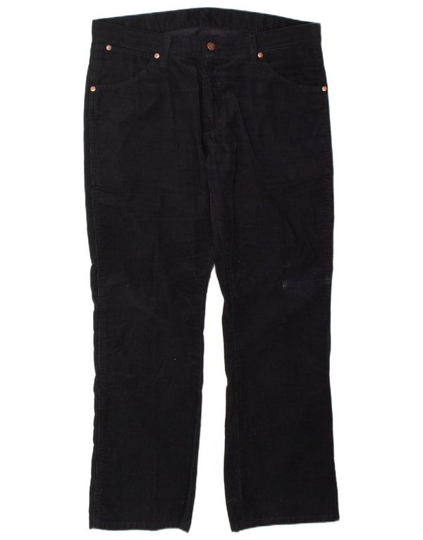 Pantaloni Wrangler da uomo Dayton dritti in velluto a coste W34 L30 cotone blu navy