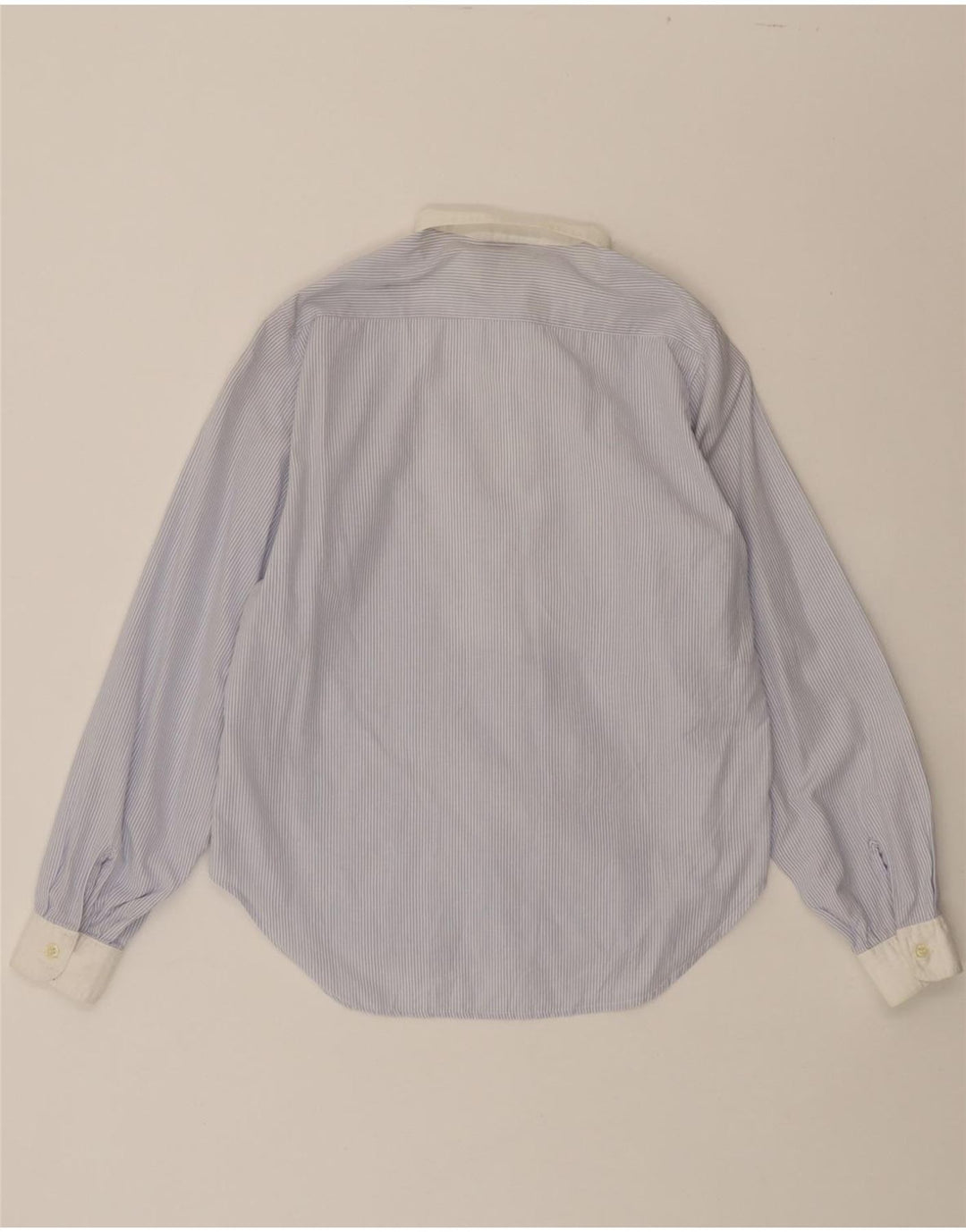 BENETTON Womens Shirt UK 10 Small Blue Pinstripe Cotton Vintage Benetton and Second-Hand Benetton from Messina Hembry 