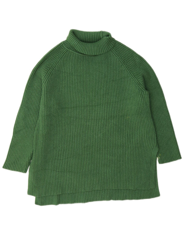 Maglione maglione a collo alto da donna Marks & Spencer UK 16 grande viscosa verde