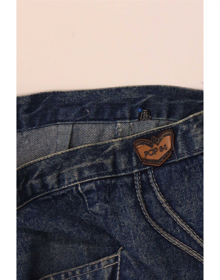 Gonna di jeans a vita alta da donna POP 84 W30 Blu medio