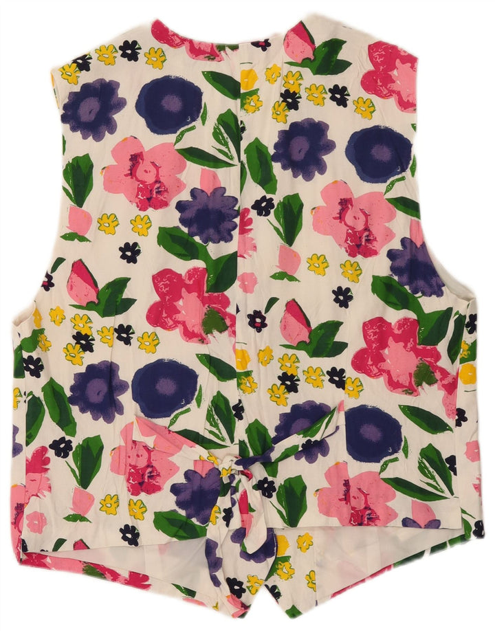 Gilet da donna Regina EU 40 viscosa floreale bianca media