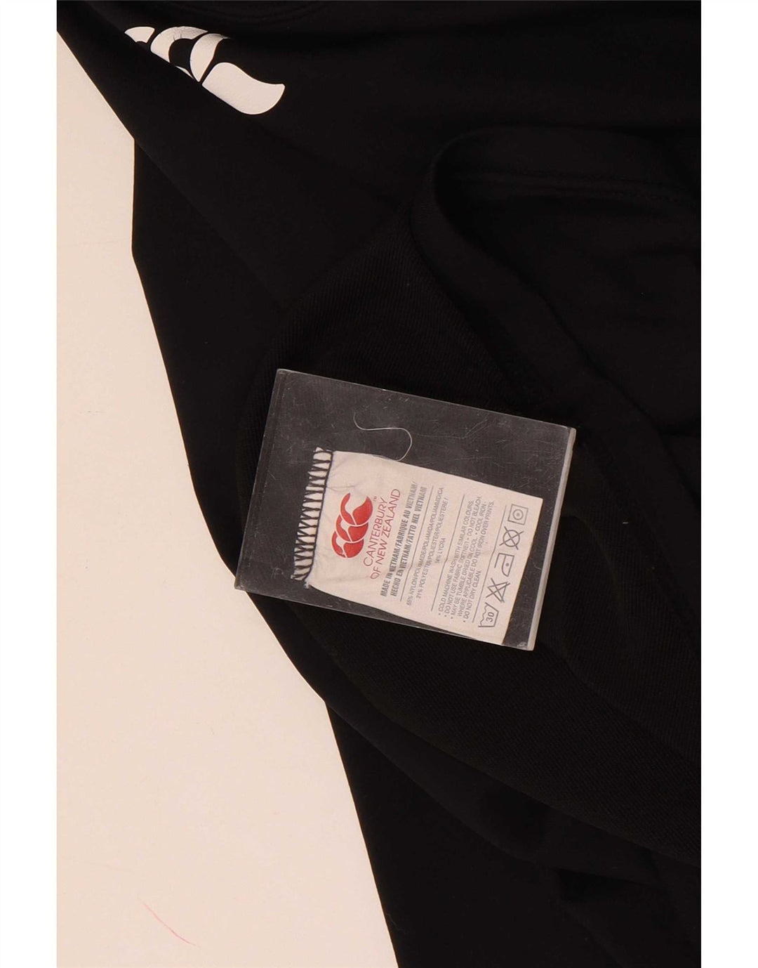 Canterbury Top grafico da uomo a maniche lunghe piccolo in nylon nero