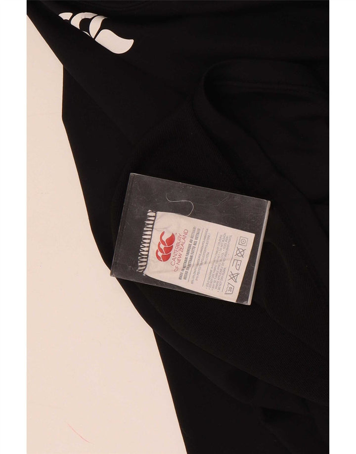 Canterbury Top grafico da uomo a maniche lunghe piccolo in nylon nero