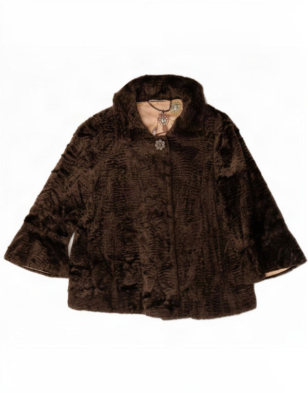 Liu Jo Giacca Donna in Finta Pelliccia Manica 3/4 IT 46 Large Marrone Viscosa
