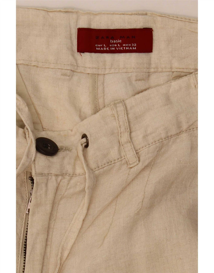 Pantaloncini chino da uomo Zara grandi W32 beige