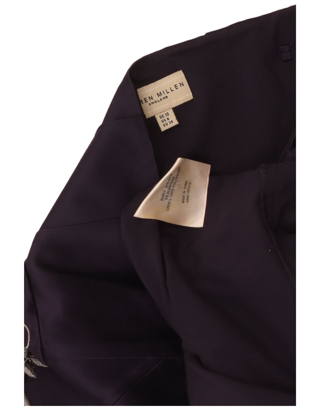 Abito senza spalline da donna KAREN MILLEN UK 10 Piccolo seta floreale viola