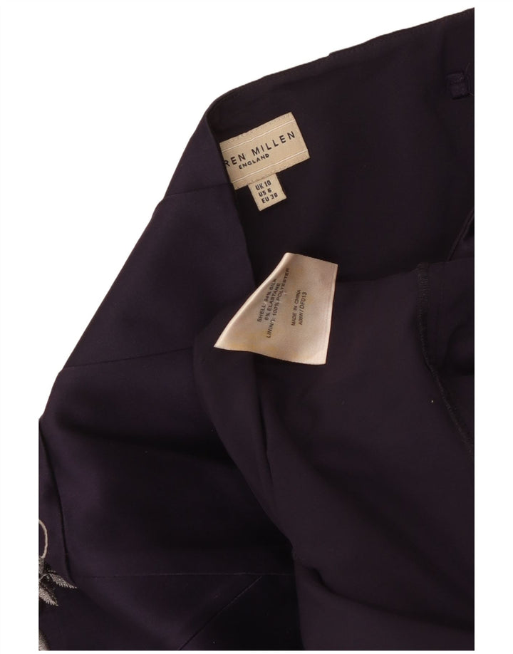 Abito senza spalline da donna KAREN MILLEN UK 10 Piccolo seta floreale viola