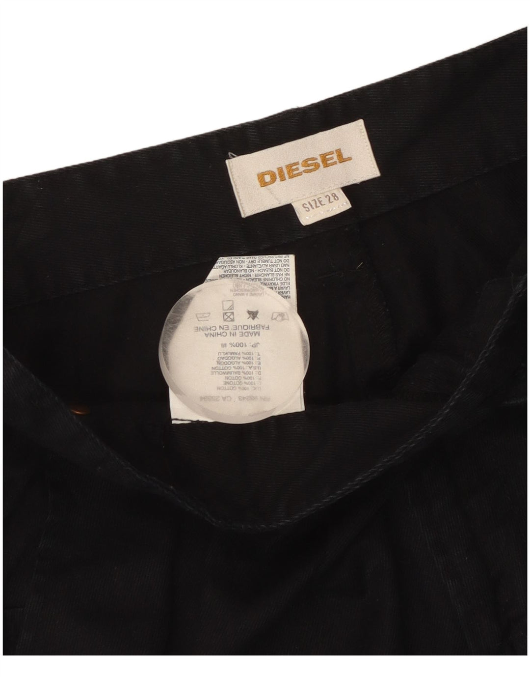 Pantaloni cropped da donna Diesel W32 L25 cotone nero