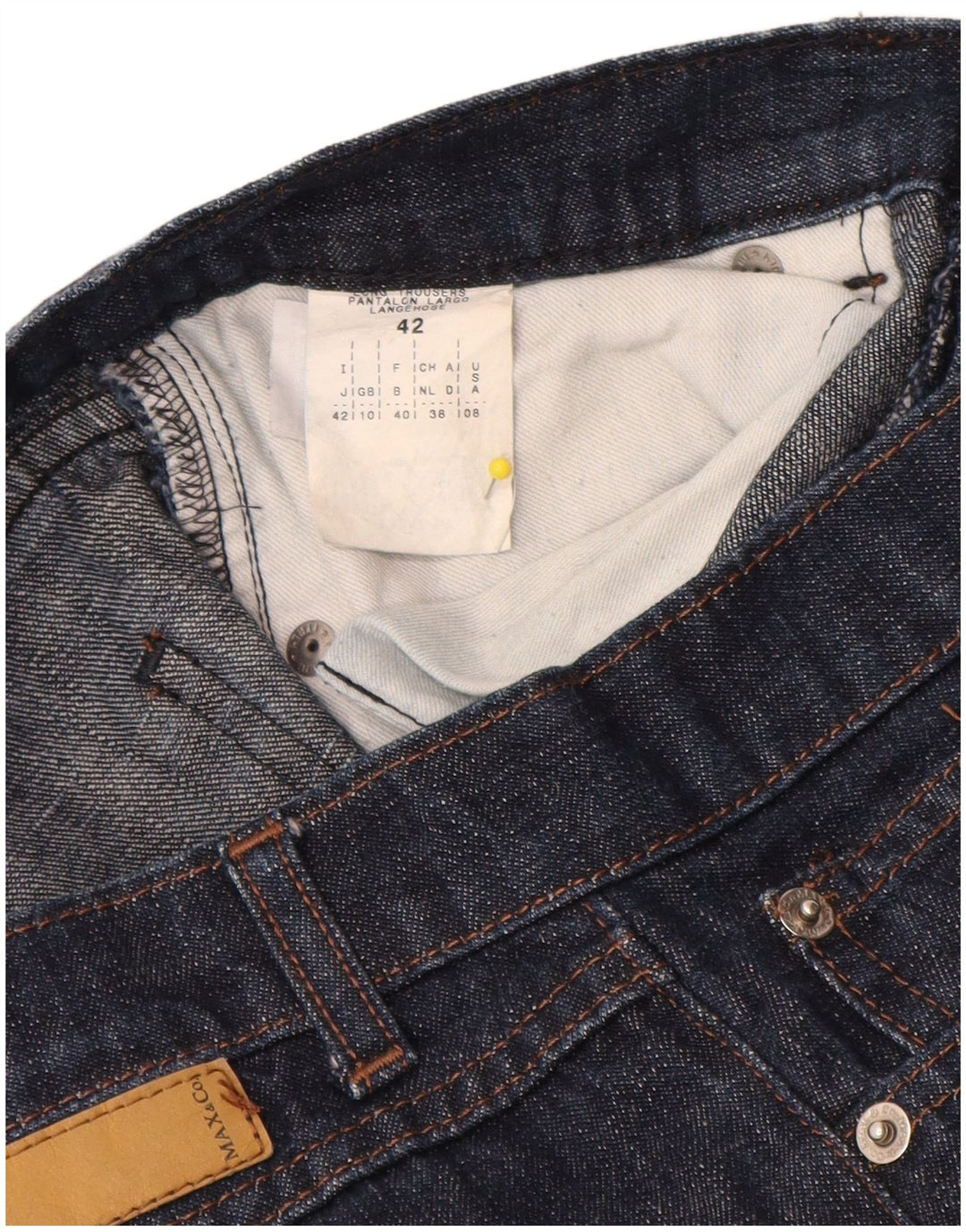 Max & Co. Jeans bootcut da donna UK 10 piccoli W28 L32 cotone blu navy