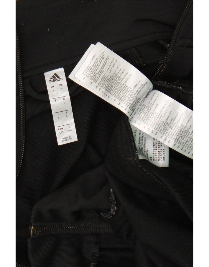 Giacca da ginnastica da uomo Adidas Large nera in poliestere