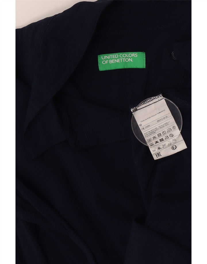 Camicia oversize a maniche corte da donna BENETTON UK 14 medio blu navy