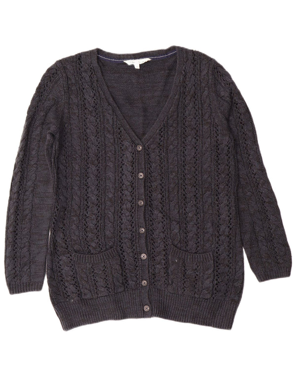 Maglione cardigan da donna Fat Face UK 14 Grande classico in cashmere blu navy