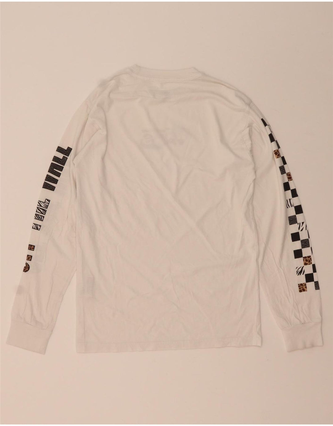 VANS Top grafico da uomo con vestibilità classica, manica lunga, piccolo, cotone bianco