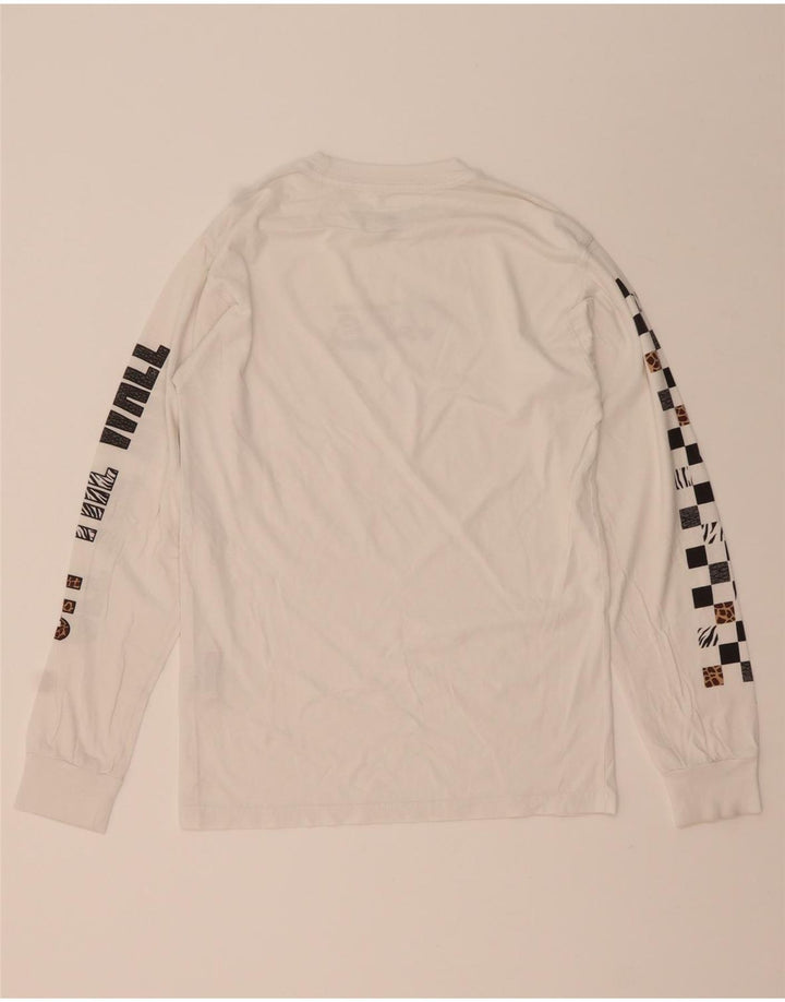 VANS Top grafico da uomo con vestibilità classica, manica lunga, piccolo, cotone bianco