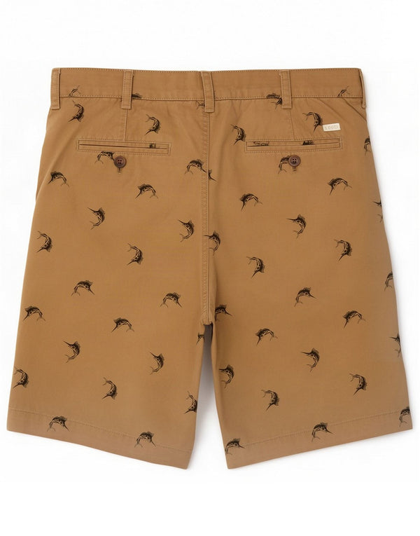 Pantaloncini chino grafici da uomo Izod grandi W36 in cotone beige