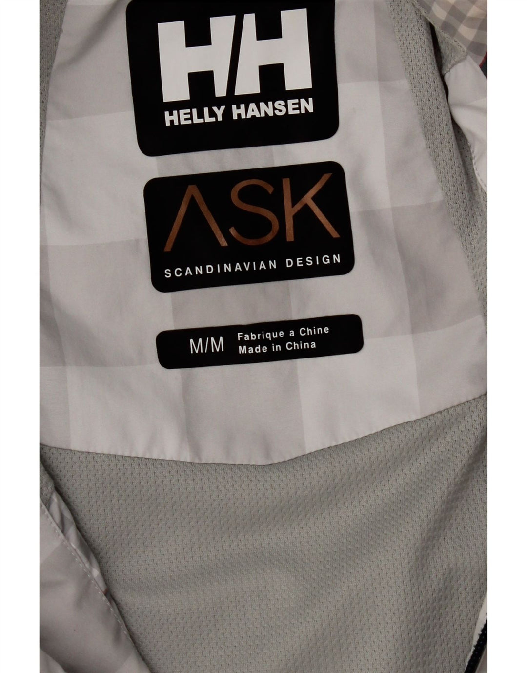 HELLY HANSEN Womens Oversized Hooded Raincoat UK 14 Medium Grey Check