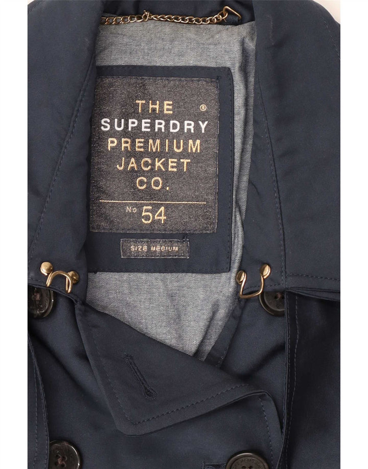 Trench da donna Superdry UK 12 medio blu navy poliestere