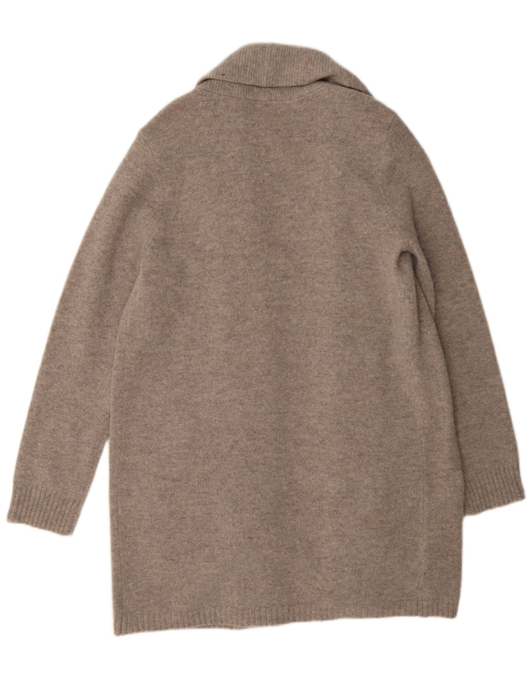 Maglione cardigan lungo da donna Laura Ashley UK 12 Grigio medio chiazzato