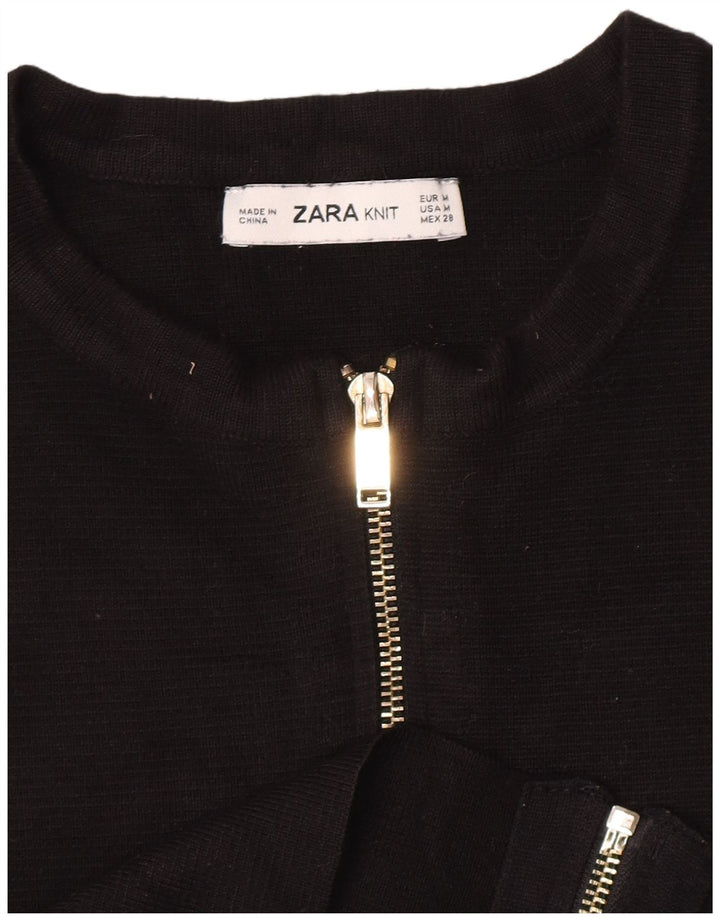 Maglione cardigan corto da donna Zara UK 12 medio nero
