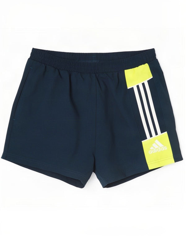 Pantaloncini da bagno Adidas da uomo medi in poliestere color block blu navy