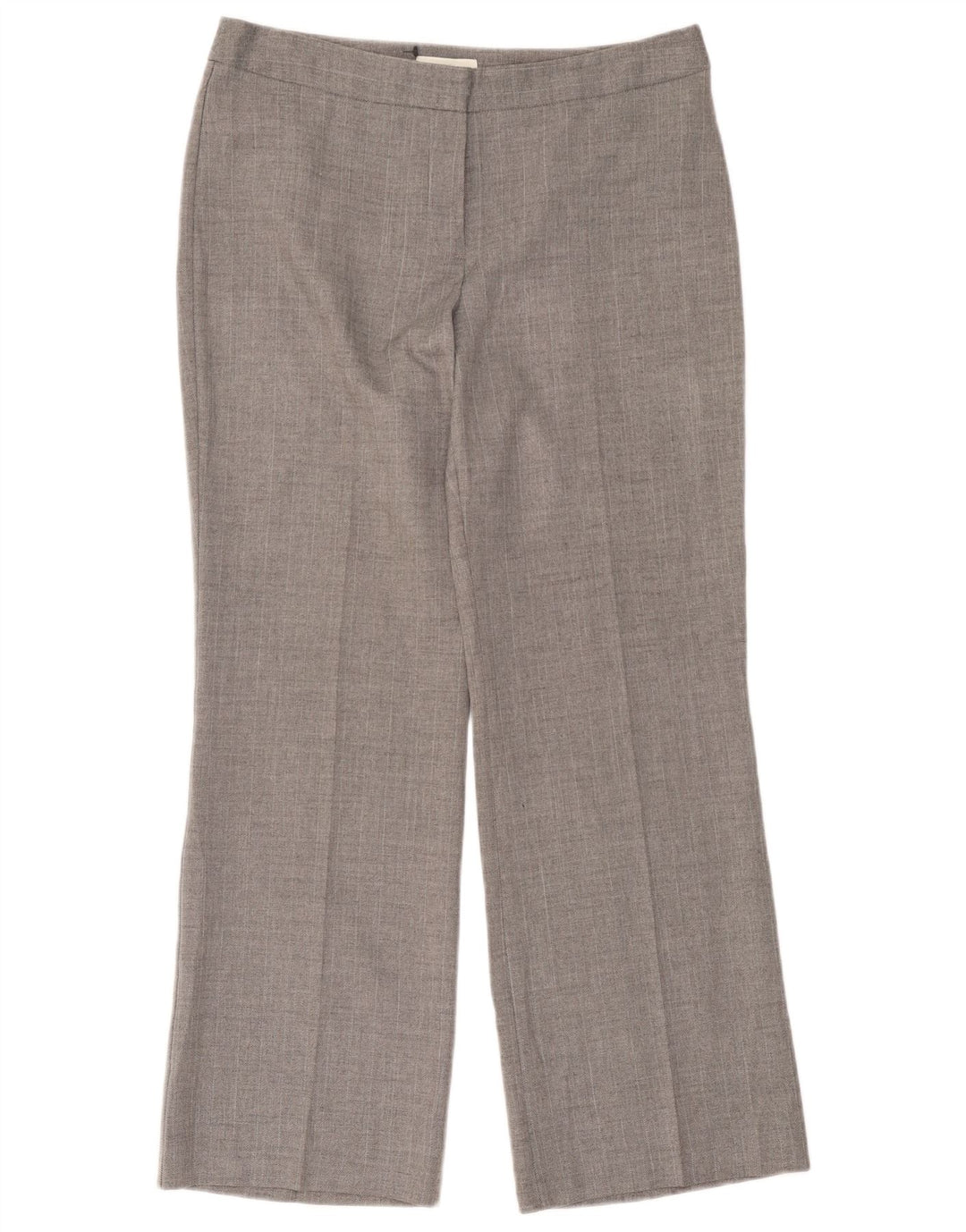 Pantaloni da abito da donna Marks & Spencer UK 14 Medium W32 L28 Grigio a spina di pesce
