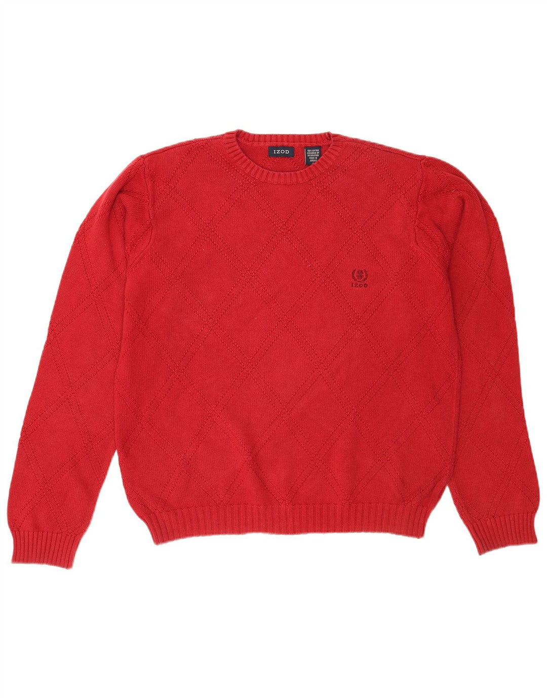 Maglione girocollo da uomo Izod piccolo in cotone rosso
