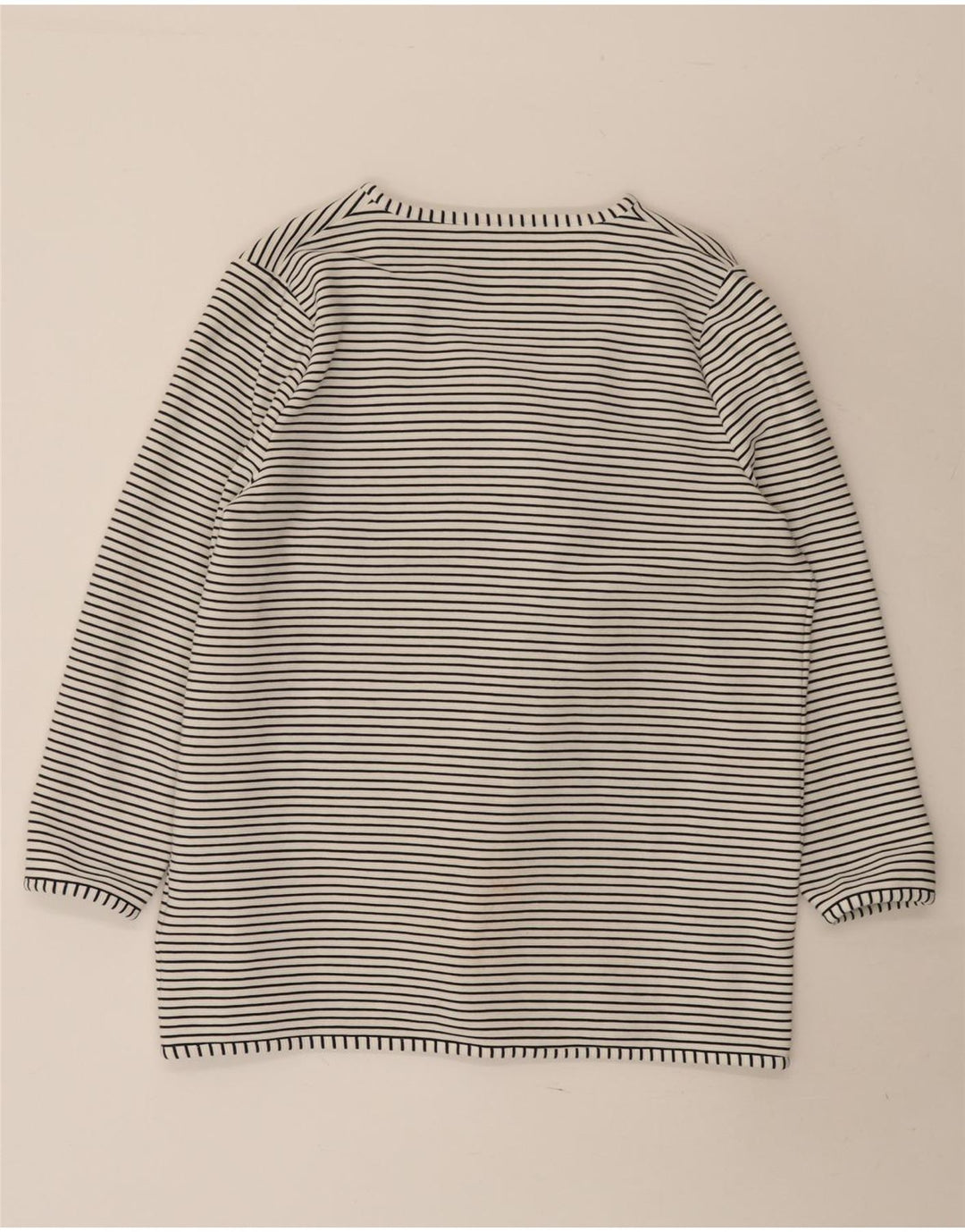 Maglione cardigan aperto da donna Jaeger UK 16 grande cotone a righe bianche