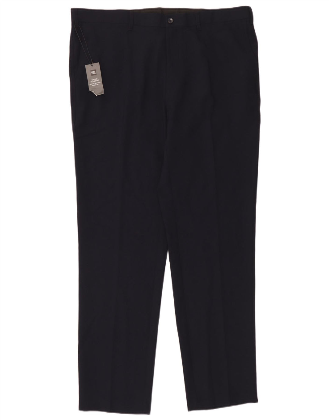 Pantaloni chino slim da uomo Marks & Spencer W40 L33 poliestere blu navy