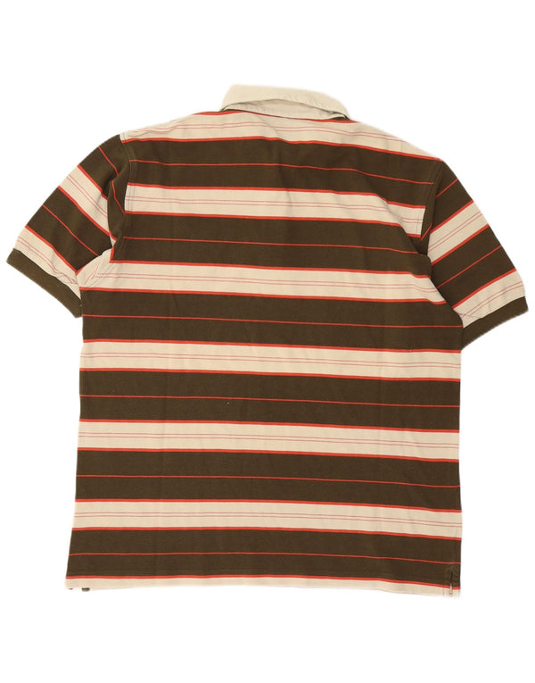 Polo da uomo Lotto 2XL in cotone a righe marrone