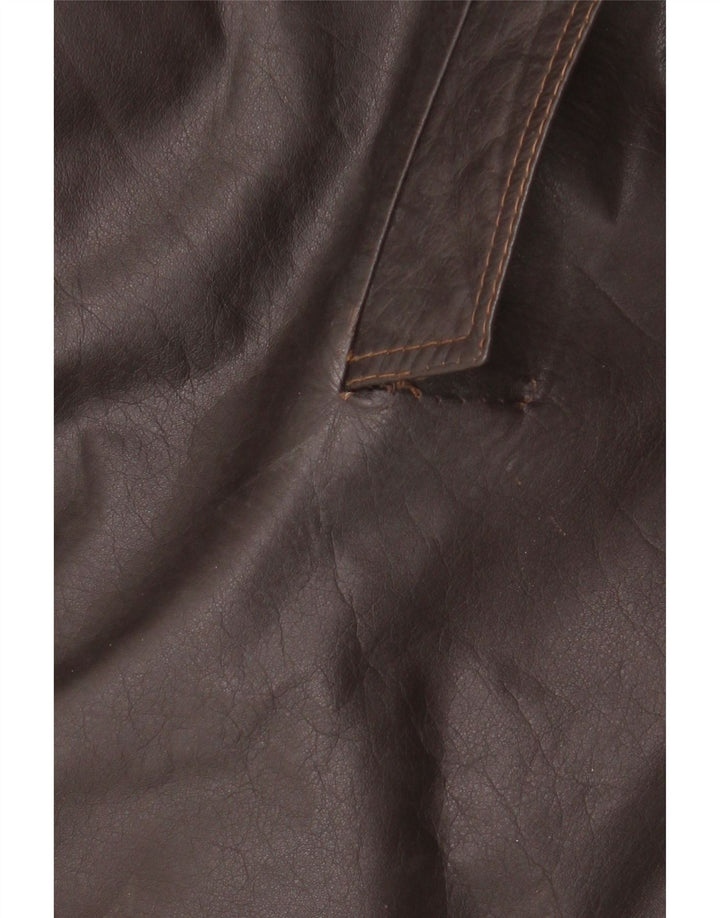 Cappotto in pelle vintage da uomo UK 38 Marrone medio