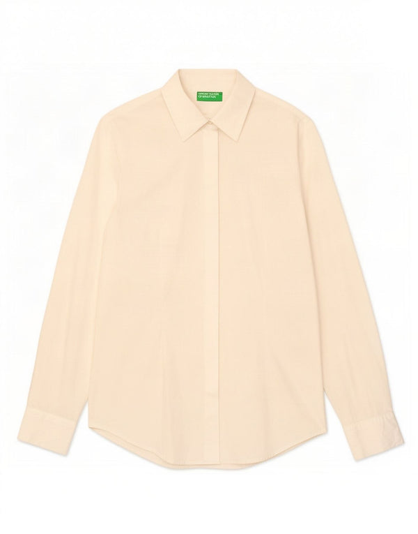 Camicia Benetton Donna UK 12 Medio Bianco
