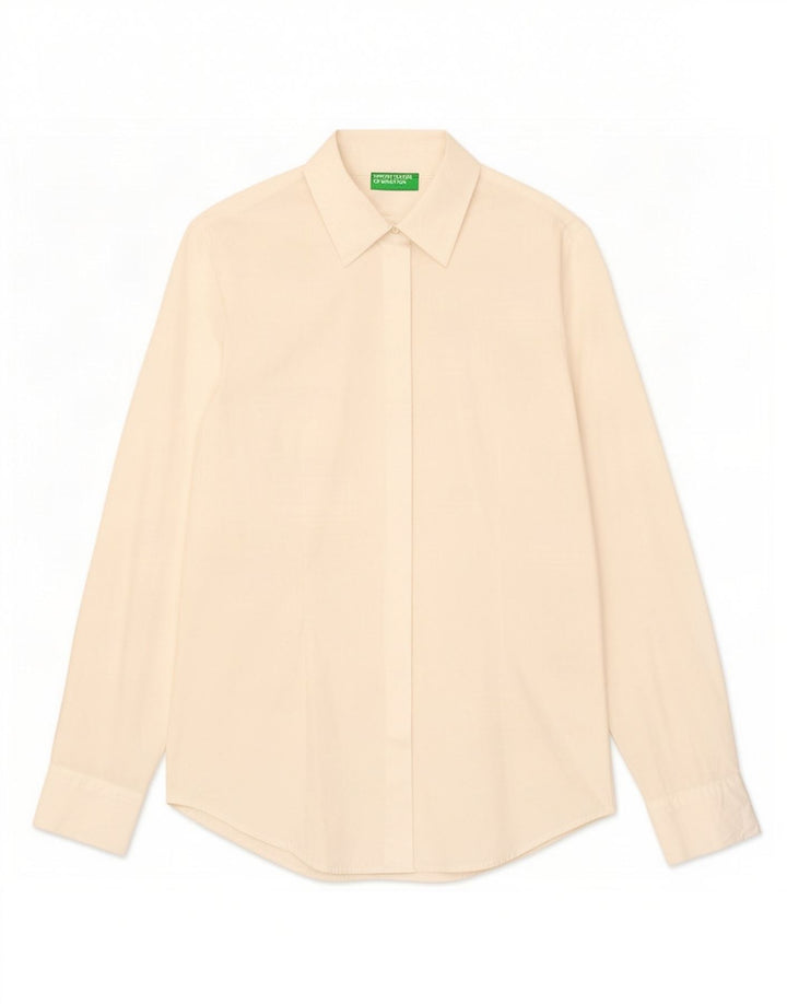 Camicia Benetton Donna UK 12 Medio Bianco