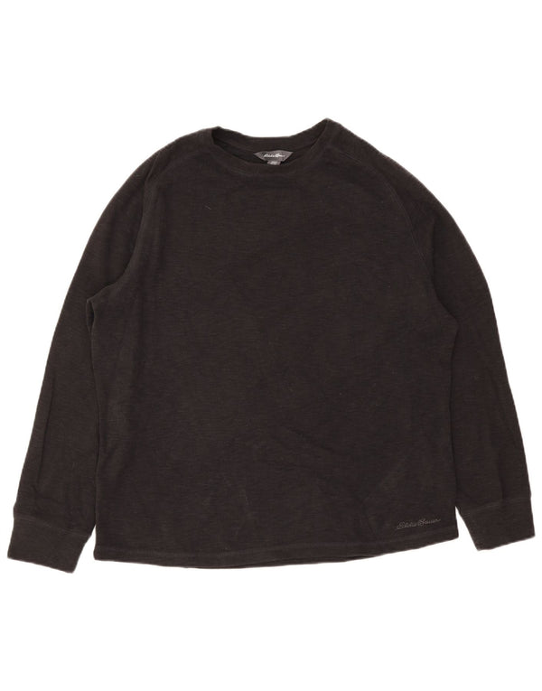 Eddie Bauer Maglia da uomo a maniche lunghe XL in cotone nero