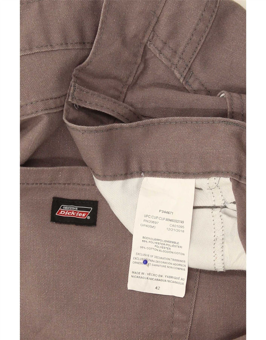 Pantaloncini casual da uomo Dickies W42 2XL Poliestere color block grigio