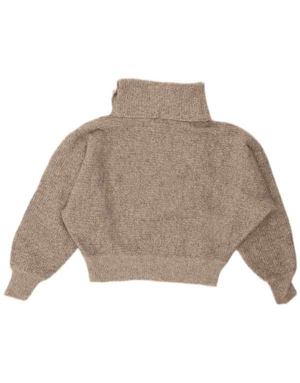 BAGARRY Maglione corto da donna con collo alto UK 14 Grande grigio screziato